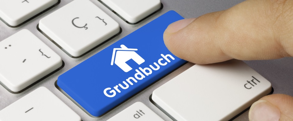 Schaltfläche mit Bezeichnung Grundbuch